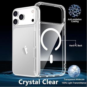 Clear for iPhone 17 pro max Case, Shockproof Slim Phone Case Compatible with MagSafe for 17 pro max CoverTransp