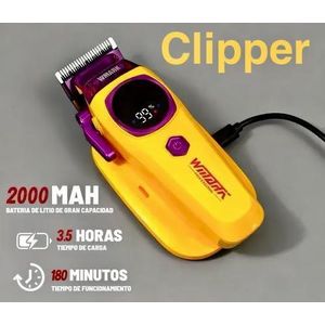 WMARK Professional Cordless Hair Clipper With Digital Display - Yellow