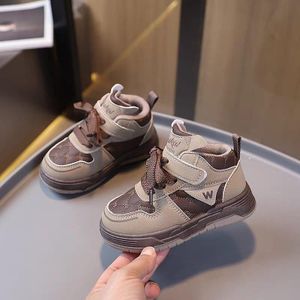 Kids High-Top Sneakers – Comfortable Casual School Shoes for Boys & Girls – Brown