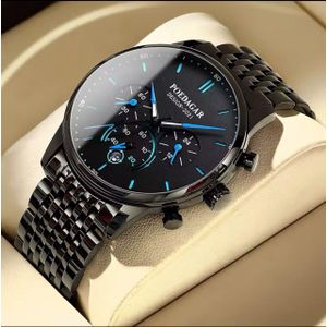 POEDAGAR Watch Men Stainless Steel Business Date Clock Waterproof Luminous Watches Mens Top Luxury Sport Quartz Wristwatch