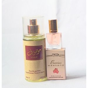 Special Complete Fragrance Combo Gift Set perfume of 2 in 1 of Mosuf Body Mist Spray 88ml and Berries weekend Mini concentrated oil perfume 5ml (unisex special delight)