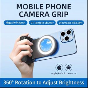 TELESIN Magnetic Phone Camera Grip, Wireless Shutter Handle for iPhone and Android, Portable Selfie Stabilizer, Detachable Remote Control, Screw Threaded Tripod Mount, Ergonomic Vlog Stand, Travel Photography Gear, Compact Mobile Rig.