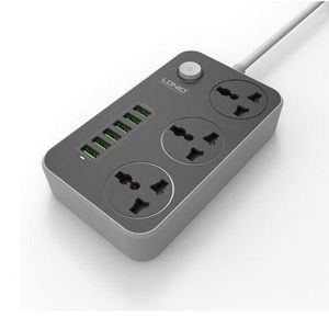 LDNIO Universal Power Strip with 3 Sockets and 6 USB Ports