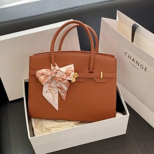 Brown Birkin-style Designer Handbag 