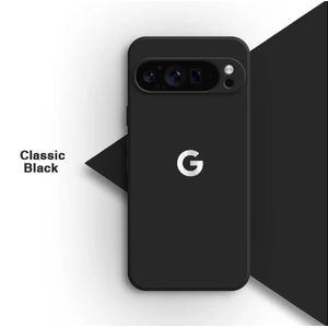 Google Pixel 6A  Silicone Phone Case & Pouch With Camera Protection - Scratch Resistance, Shockproof Protective Case Black  - ( GP )