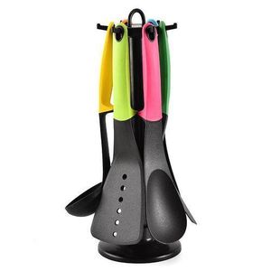 6Pcs Silicone Cooking Spoon Set With Stand