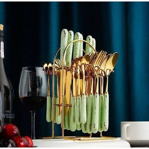 Pcs Gold Plated Stainless Steel Spoon & Fork -24