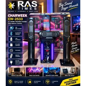 CHARWEEK Home Theater Bluetooth system with remote control. Perfect sound perfect moment.