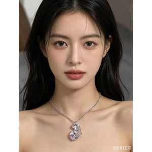 Fancy Sophisticated Diamond & Luxurious Fashionable Silver Necklace For Adorable Unique Rugged Ladies