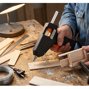 Mini Glue Gun 20W, Corded Melt Adhesive Gun with Metal Nozzle & Stand for Woodwork, Fabric Crafts, Decorations and Home Repairs Small glue gun 20W glue gun glue gun machine mini glue gum craft glue gun glue gun for repairs electric glue gun