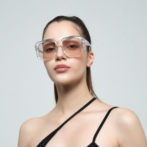 Oversized Square Transparent Acrylic Tint Women's Glasses