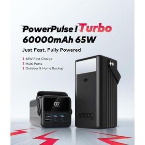 itel mAh Power-Pulse Turbo A1990 65W Fast-Charging Type-C Input & Output Laptop Power-Bank