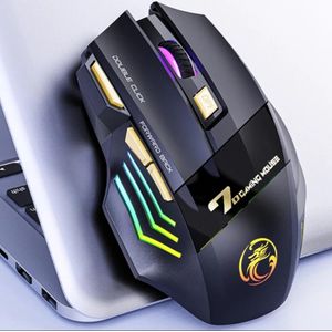 Imice Smart Gaming Mouse with RGB Backlight Silent Mouse for PC/Laptop/MAC Gamers Mice, Computer Wireless Mouse, Gaming Mouse, Dual Mode Bluetooth + USB 2.4GHz, Wireless Mouse Gaming with RGB Backlight, 25Hrs for Windows/Mac, Rechargeable Mouse