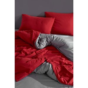 Red And Grey Bedsheets With 2  Pillowcase And Duvet Set