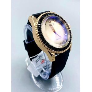 Unisex wristwatch round shape black