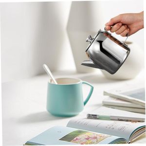 Stainless Steel 20 Oz/600ml Spill-Proof Metal Teapot with Short Straight Spout Cold Water Jug Coffee Kettle for Restaurants,  Conference Rooms, Living Room 