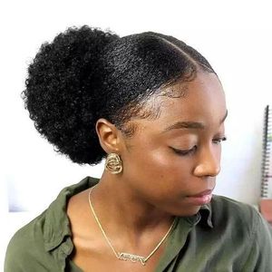 Ponytail Afro Kinky Hair Bun With Drawstring