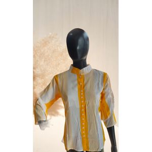 Color Block Frill Blouse