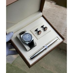 POEDAGAR luxury leather  watch set 