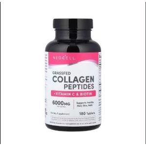 NEOCELL Grassfed Collagen Peptides + Vitamin C & Biotin 6000mg 180 Tablets