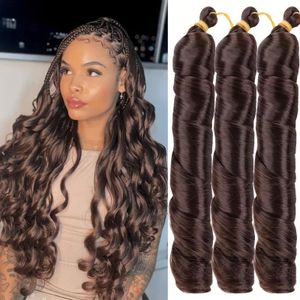 24 Inch 3 Pcs Dark Brown Water Wave Curly Hair Bundles - Hair Extensions for Braiding & Hairstyling