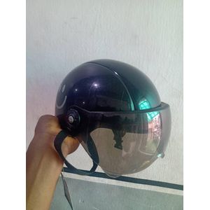 quality Unisex Half-Face Motorcycle Helmet with Clear Visor – Black