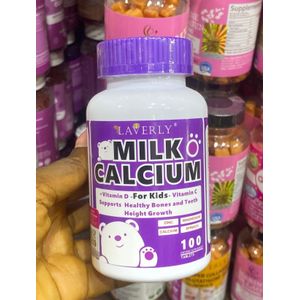 Laverly MILK CALCIUM + Vitamin D-For Kids- Vitamin C Supports Healthy Bones and Teeth Height Growth