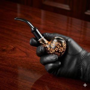 Premium Gold Etched Hand Crafted Pipe