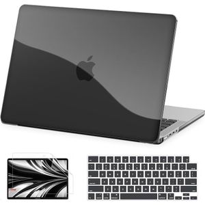 AKIT for MacBook Pro 14 inch Case M5 M4 M3 M2 M1 Pro/Max, Crystal Black 3 in 1 Kit, Anti-Cracking, Ultra-Thin, Hard Shell Laptop Case for A3427 A3426 A3434 A3112 A3185 A3401 A2918 A2992 A2779 A2442