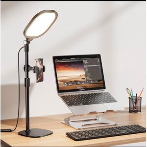 Video Conference Lights With Phone Stand & 3 Color Brightness - for Make-up , Zoom Meetings, Desk Ring Light with Stand Phone Holder, Dimmable, Video Lighting For Filming,Recording,Video Calls, Webcam. ( Eye Care Lamp - DY-10T )