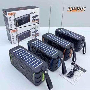 LP V95 Portable Wireless Bluetooth Speaker With FM Radio Solar & Torch