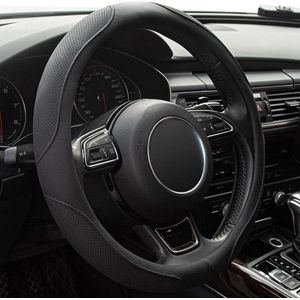 Car Steering Wheel Cover,14.5-15 Inch Black Universal Microfiber Leather Covers Breathable Anti-Slip Odorless Steering Wheels Accessories for Men Women