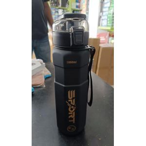 Matte Black Water Bottle with Flip-Top Lid – Reusable Sports Bottle