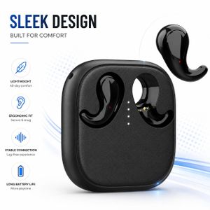 Waterproof Invisible Wireless headphone Headset Open Ear Sports Build-in Cable Noise Cancelling earbuds