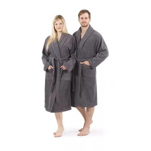 Luxury Soft-cotton Bathrobe Set Of 2 Grey