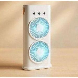 Double Spiral Blade Tower Fan - High Pressure Air Cooler with Strong Motor, 2 Turbo Fans, Portable Handle, 3 Speeds