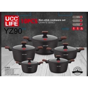 UCC LIFE YZ90 Non-stick 10-Piece Granite Coating Cookware Set