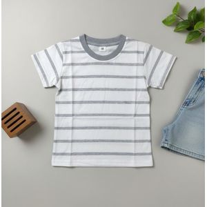 White & Grey Striped Tees