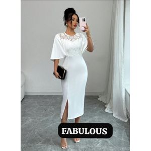 Adorable smart fitted white gown for ladies