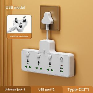 USB+Type-C multi-function wall socket converter, switch plug adapter