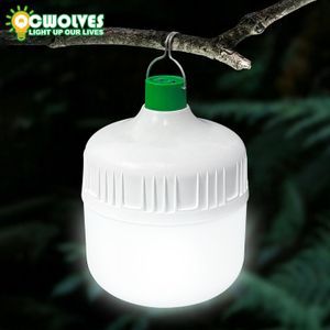 QCWOLVES 50W Rechargeable Touch Light Bulb, Emergency Lamp, Energy Saving Camping Light, LED Rechargeable Camping Lantern, Outdoor Tent Lamp with Hanging Hook, Dimmable 3 Modes, Portable Light Bulb for Home Outdoor