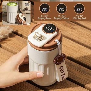 Digital Display Thermos Cup Coffee Cup Mug, 450ml Stainless Steel Vacuum Bottle for Hot & Cold Drinks, Office, Travel