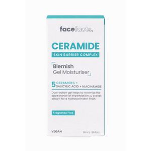 Facefacts  Ceramide Skin Barrier Complex BLEMISH GEL Moisturiser – 5 Ceramides + Salicylic Acid + Niacinamide – Fragrance Free – Vegan