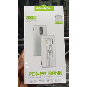 MilionOption 20,000mAh Solar Wireless Power Bank (Model: P1) – 4-in-1 Built-in Cables & LED Display