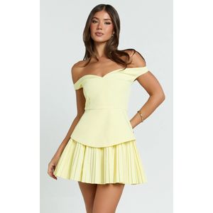 Izara Mini Dress - Off Shoulder Pleated Dress
