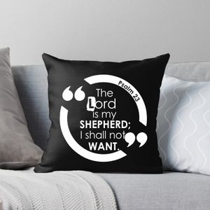 Awesome Psalm 23 Throw Pillow - Black