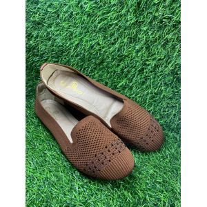 Lomanice New Ladies Breathable Stylish Flat Casual Dress Shoe-Brown