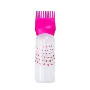 Hair Root Comb & Oil/Shampoo Applicator Bottle Pink