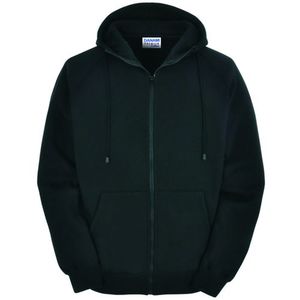 Mens And Women Plain Zipper Hoodie- Black