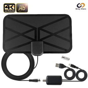 Gray Stars 4K 1080p Digital TV Antenna For Indoor HD Reception, Featuring a SignalAmplifier and High-gain Terrestrial TV Antenna.